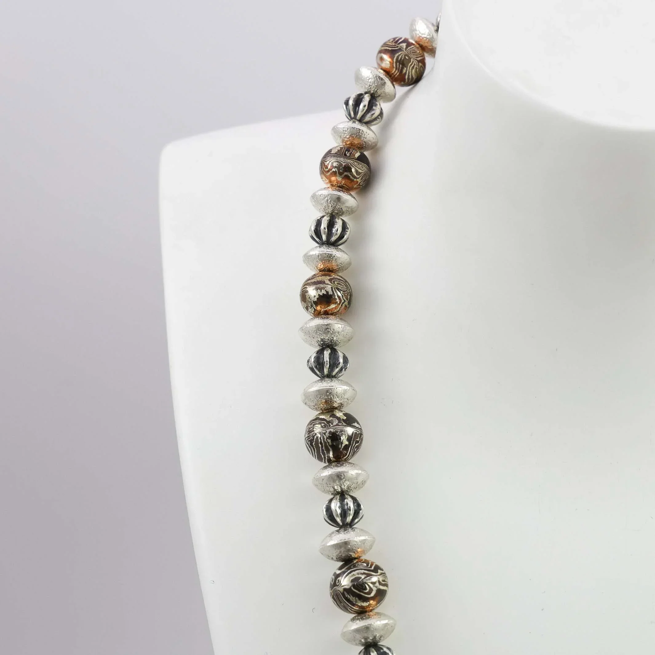 Mokume Bead Necklace - Image 3