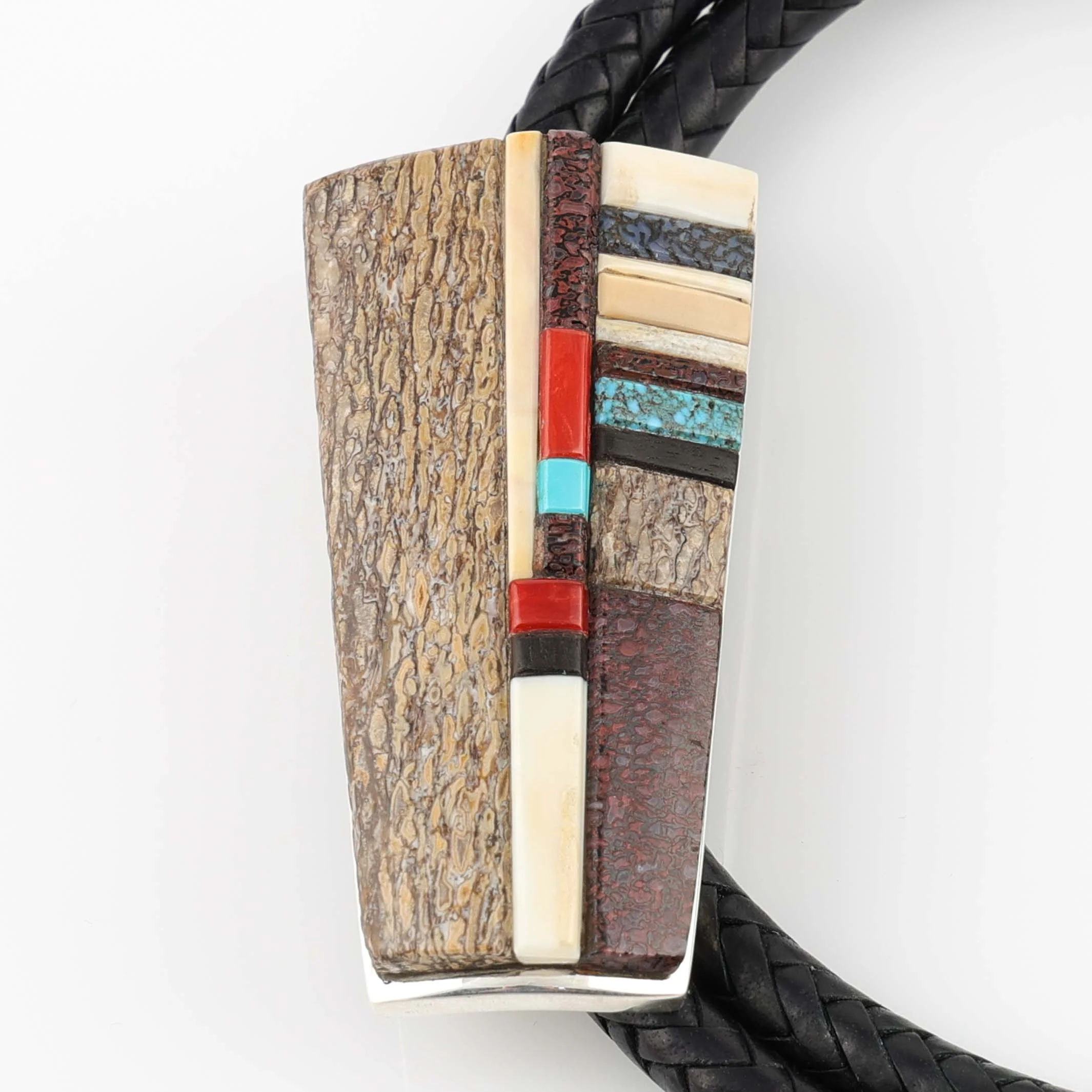 Multi-Stone Inlay Bola Tie