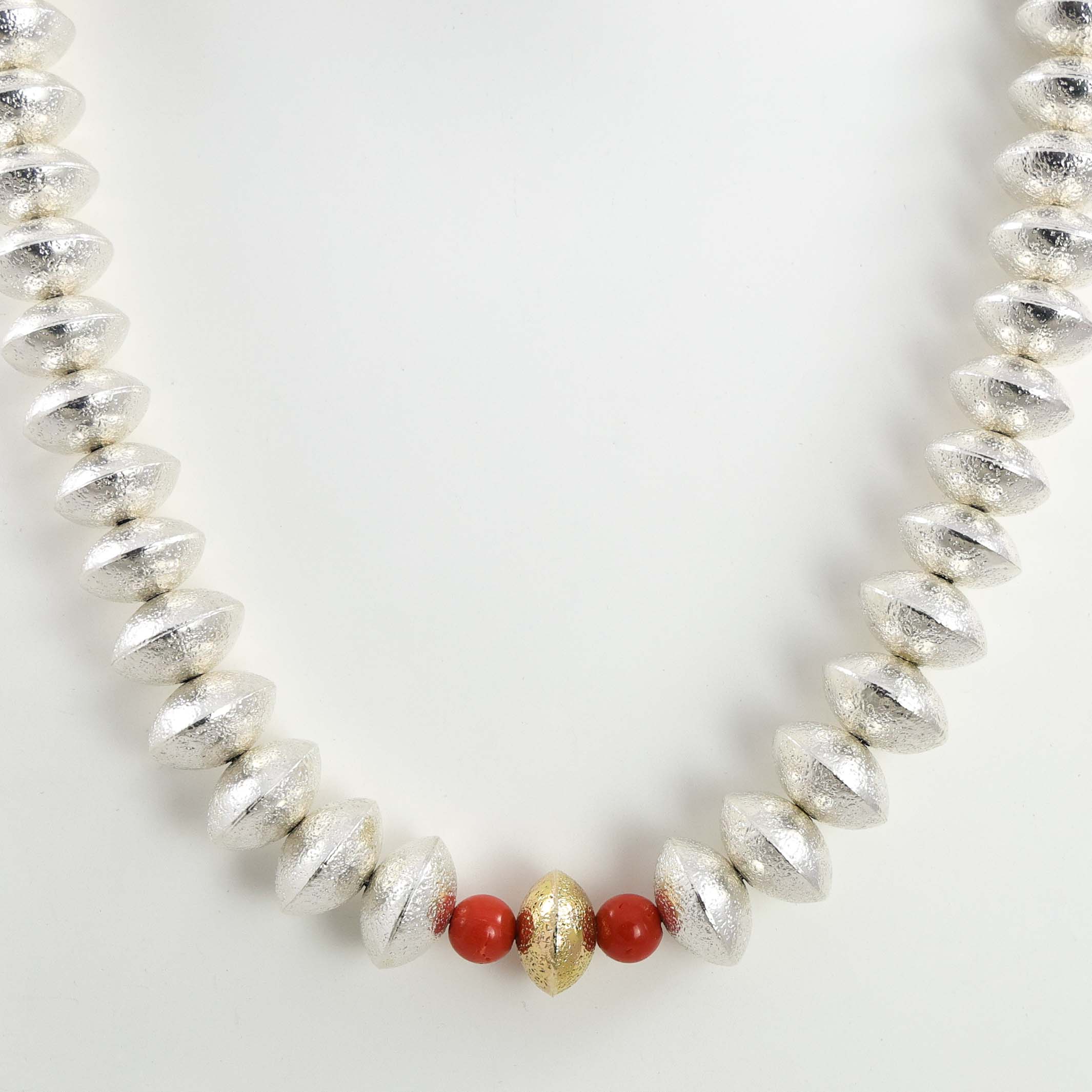 Navajo Pearl and Coral Necklace - Image 2