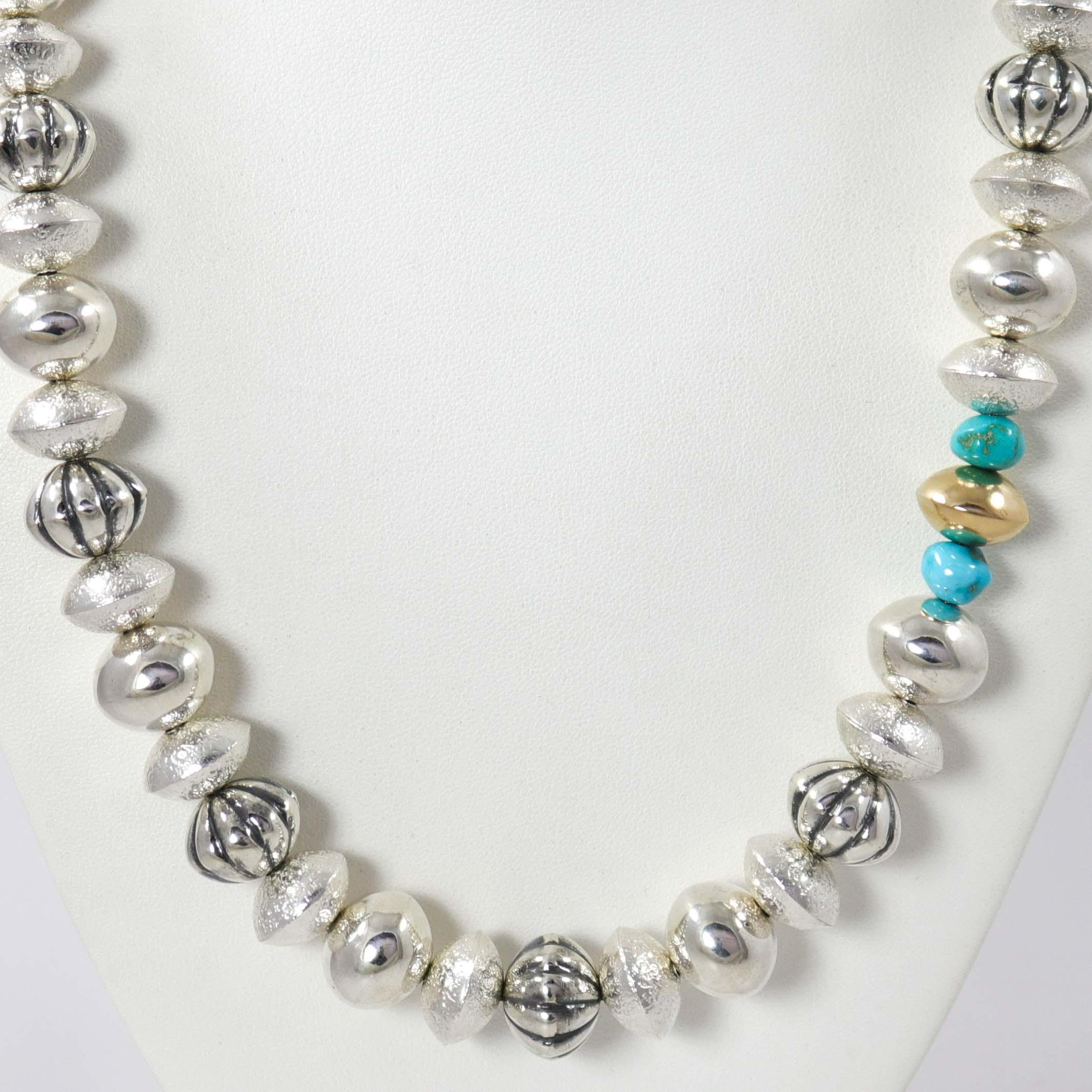 Navajo Pearl and Turquoise Necklace - Image 2