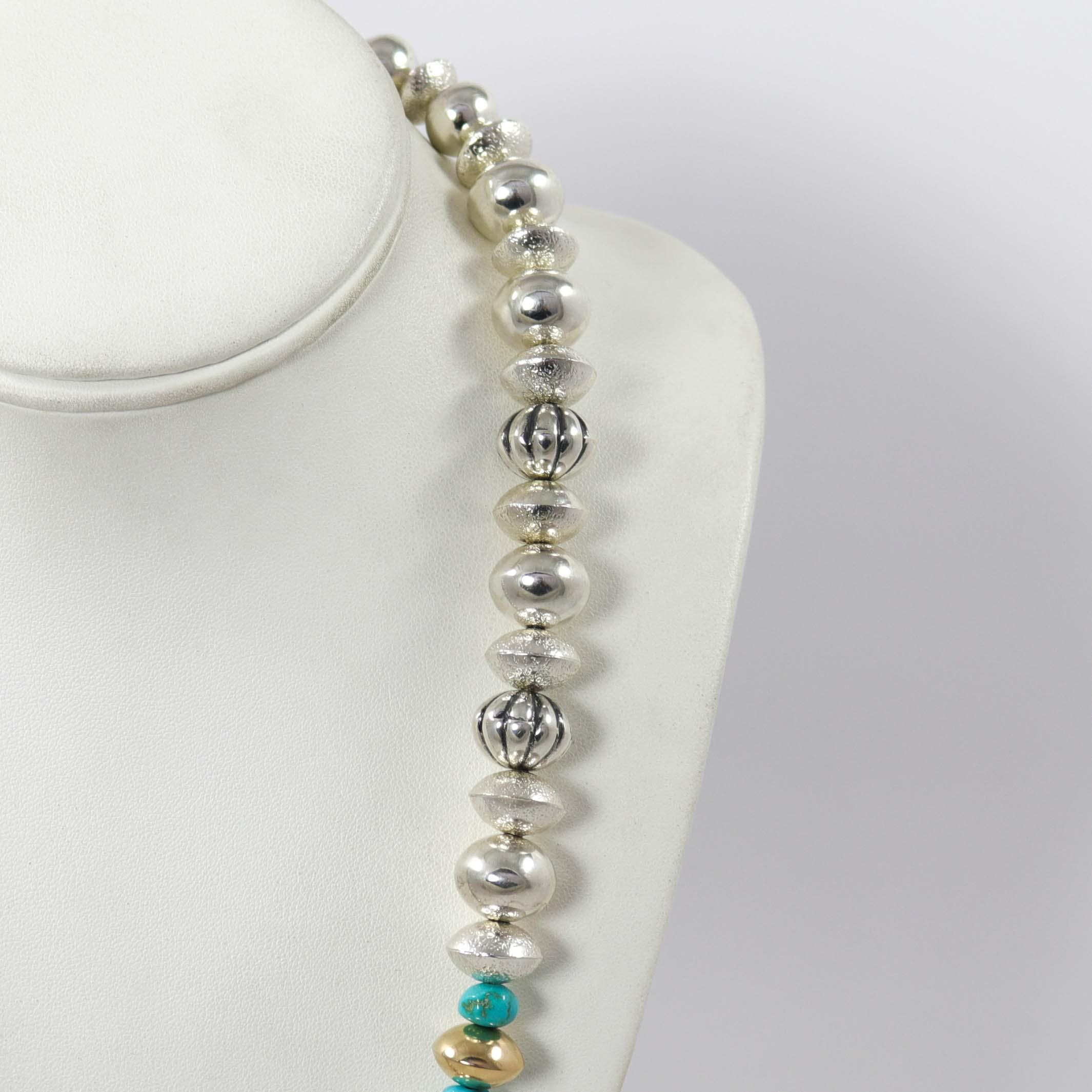 Navajo Pearl and Turquoise Necklace - Image 4