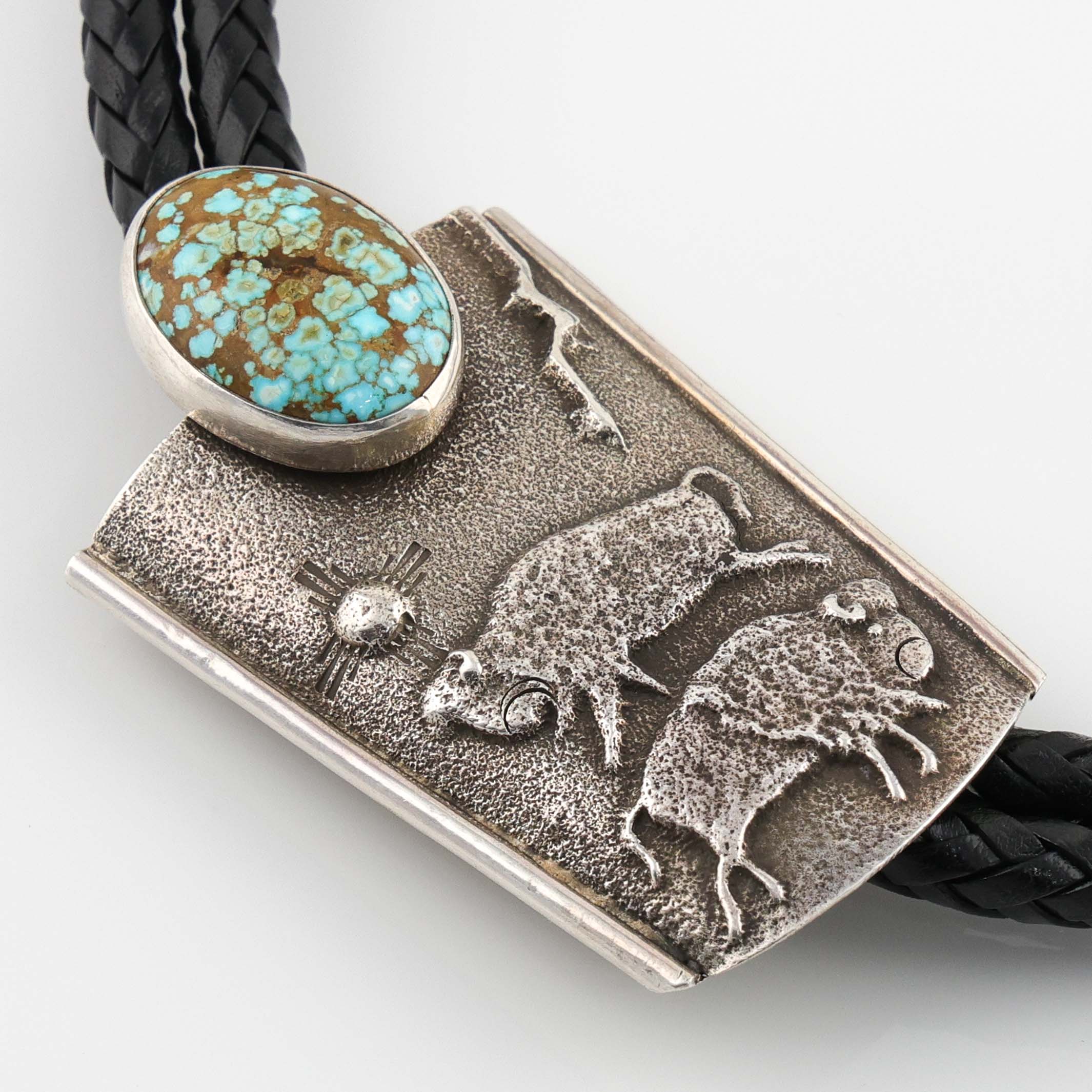 Number Eight Turquoise Bola Tie - Image 3