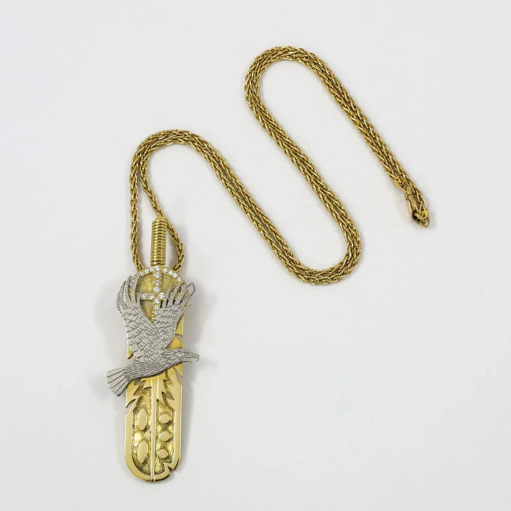 Platinum and Gold Eagle Pendant - Image 2