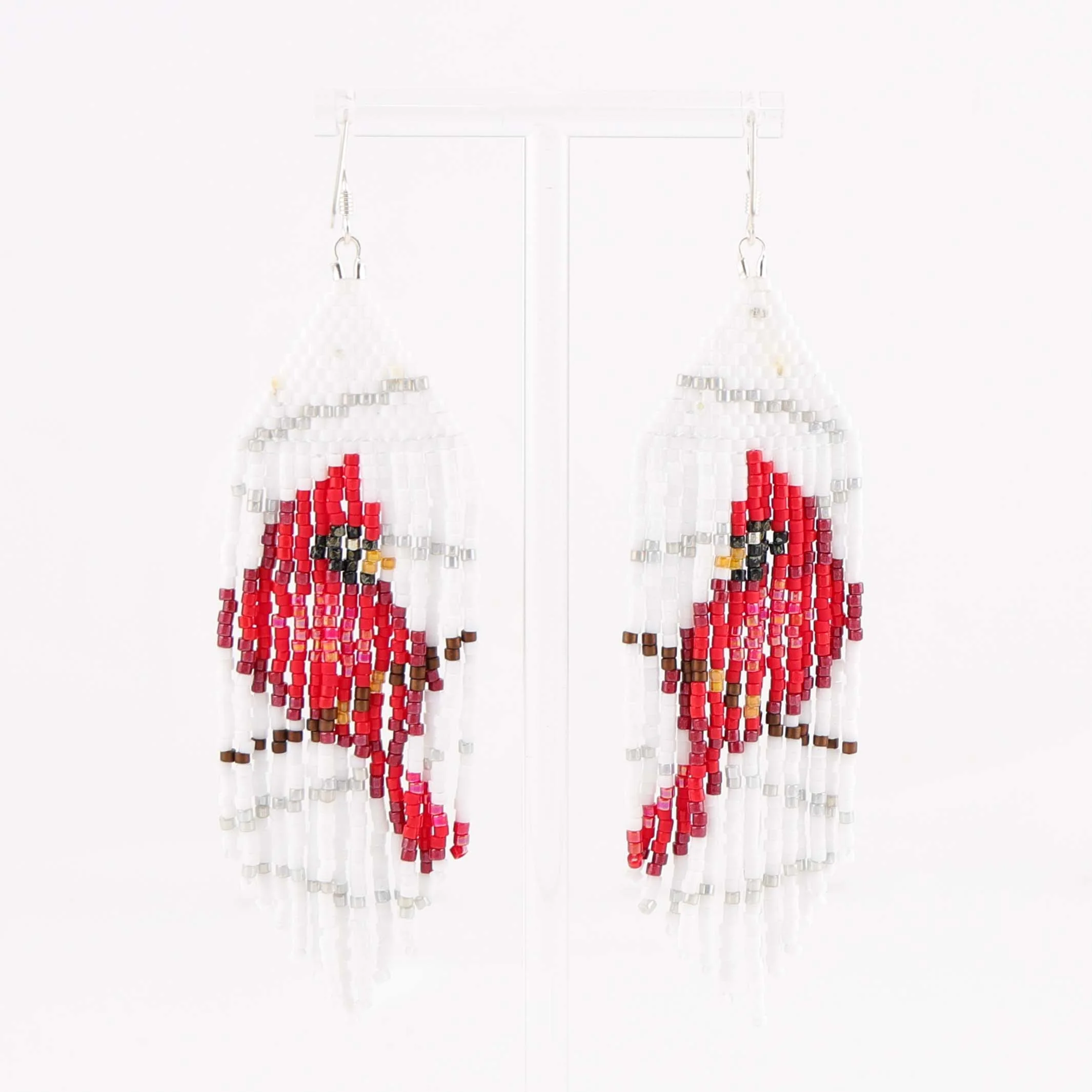 Red Cardinal Bead Earrings - Image 2