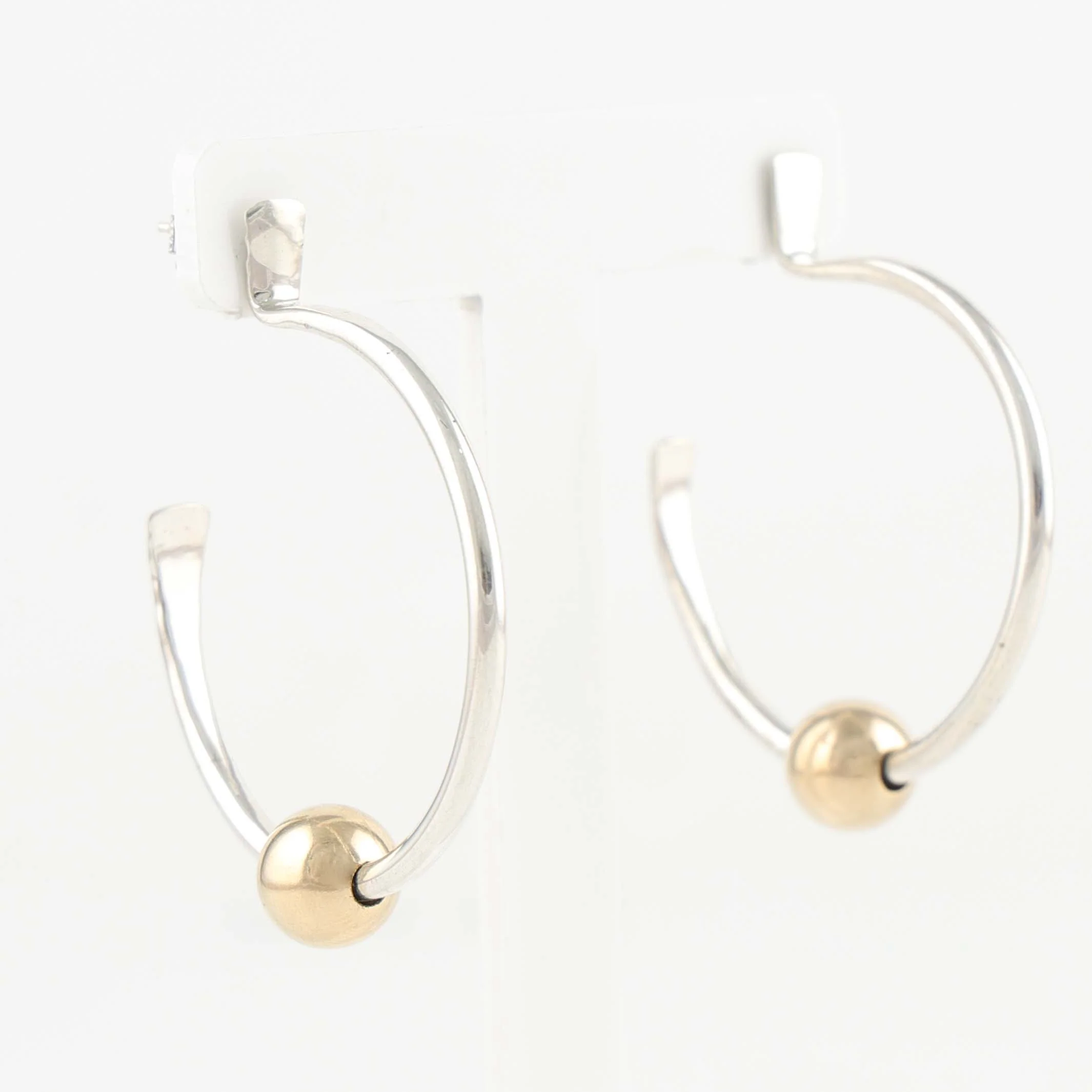 Silver and Gold Hoop Earrings