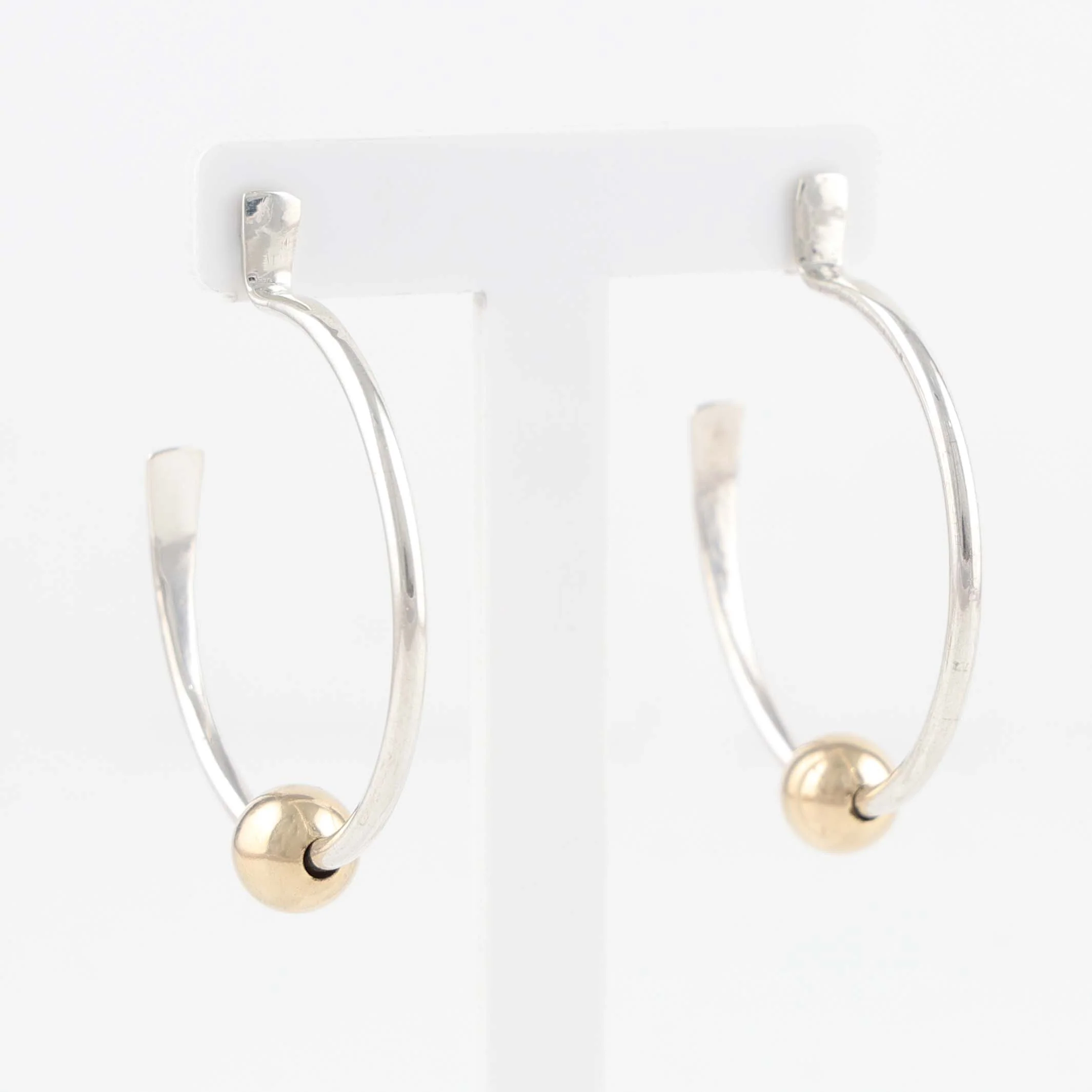Silver and Gold Hoop Earrings