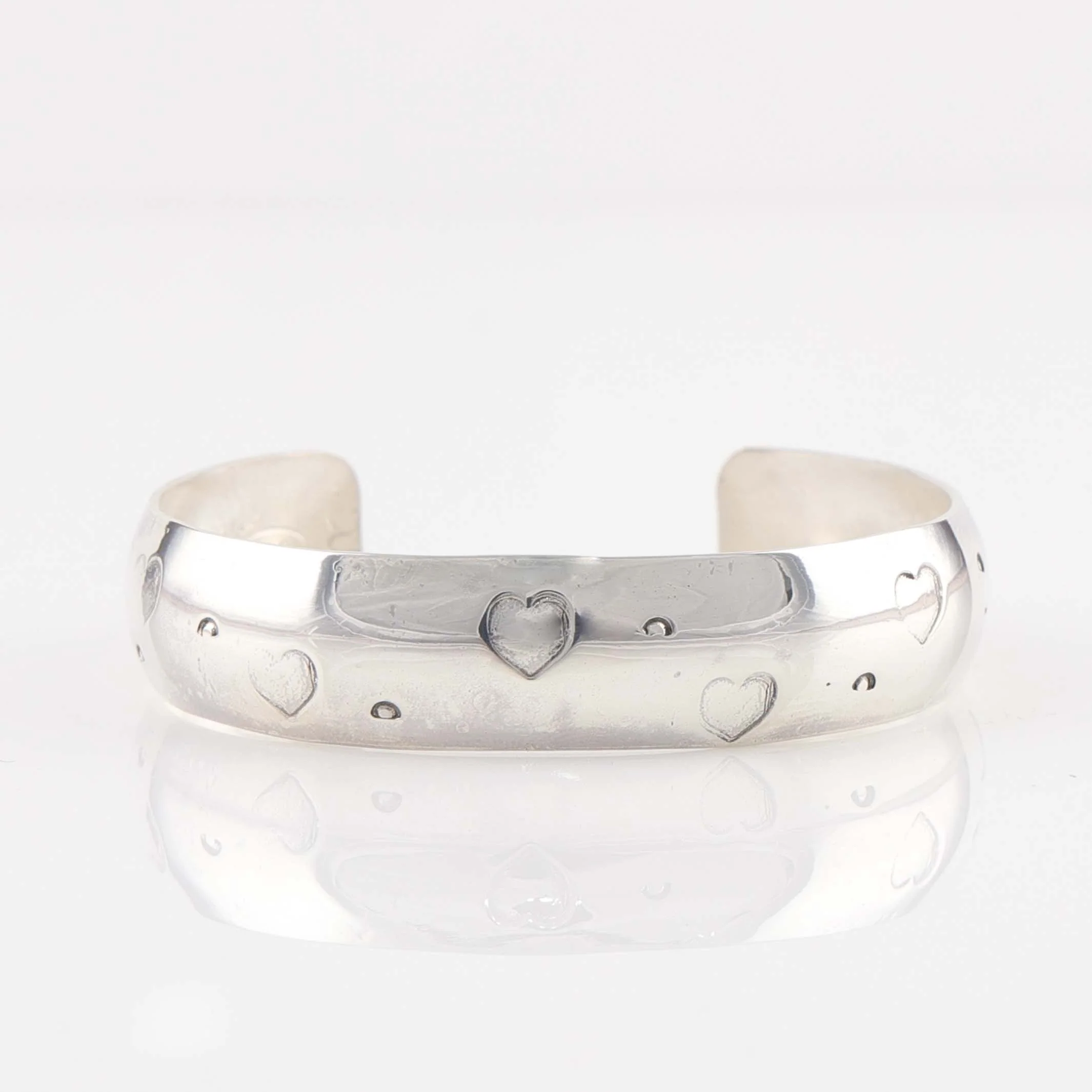 Silver Heart Cuff