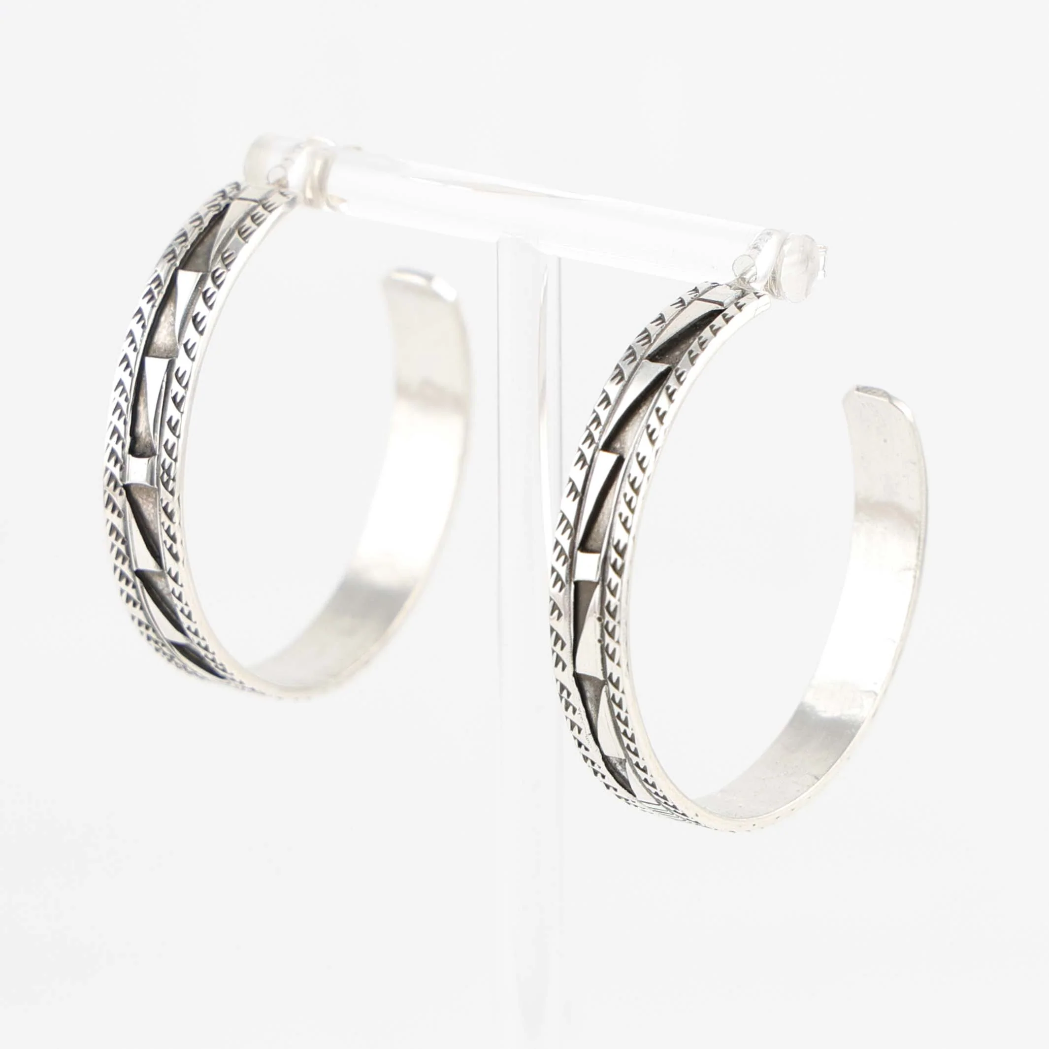 Silver Hoop Earrings - Image 2