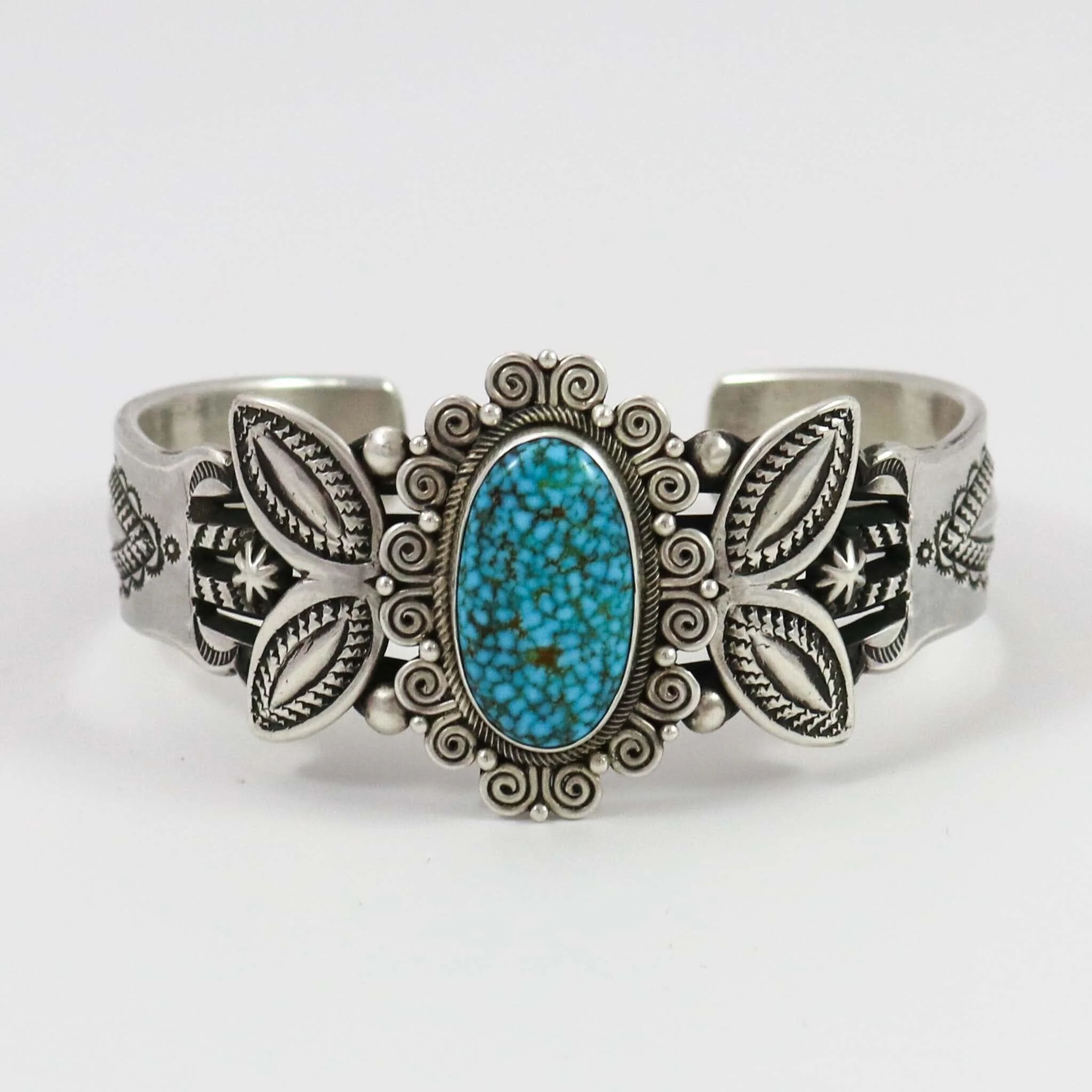 Spiderweb Kingman Turquoise Cuff - Image 2