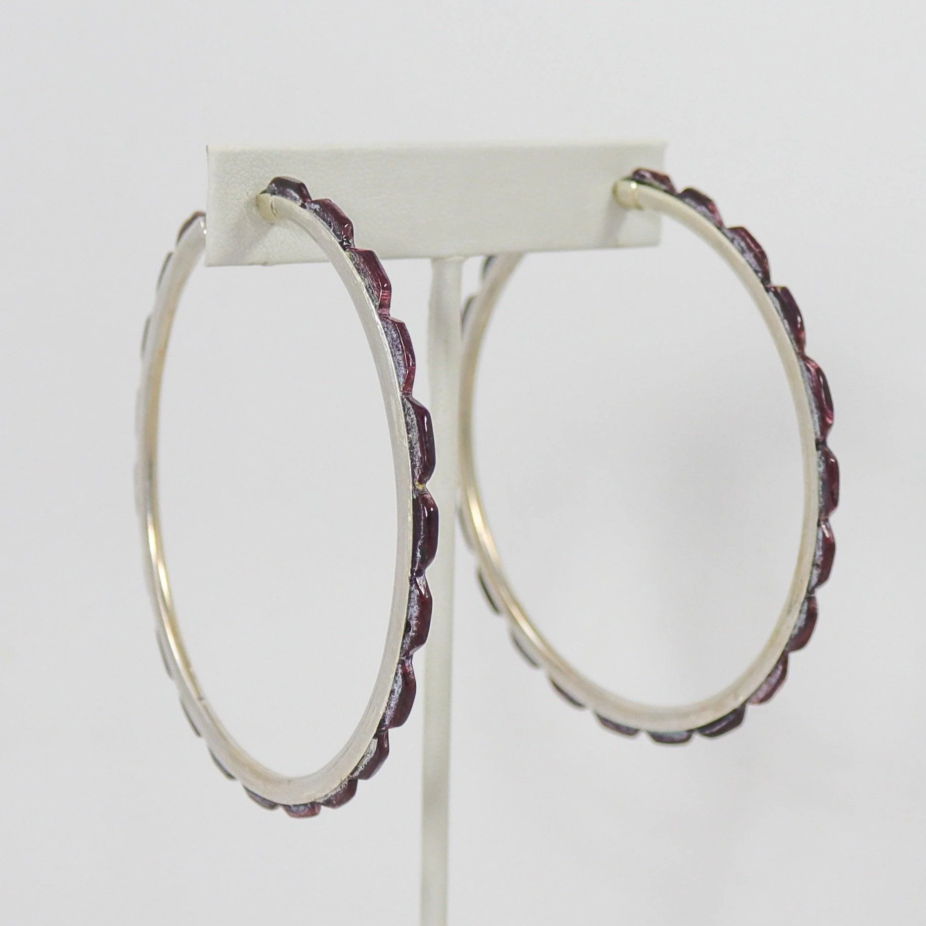 Spiny Oyster Hoop Earrings