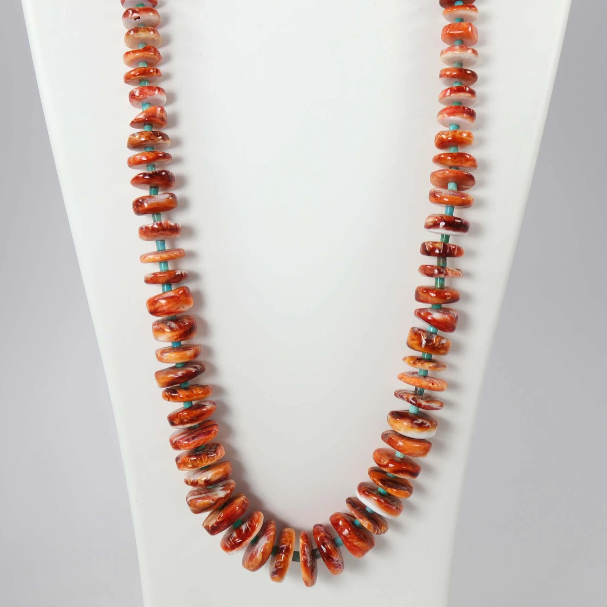 Spiny Oyster Shell and Turquoise Necklace - Image 2