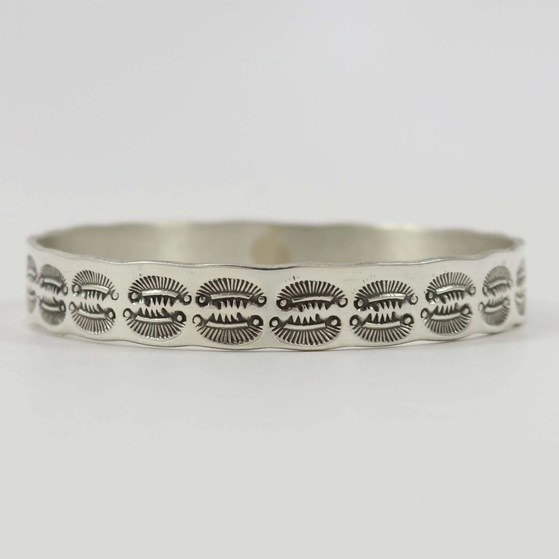Stamped Silver Bangle