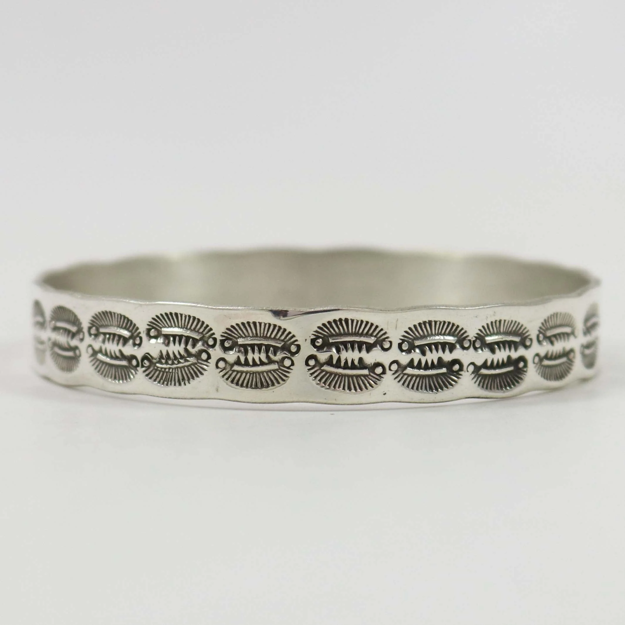 Stamped Silver Bangle - Image 3