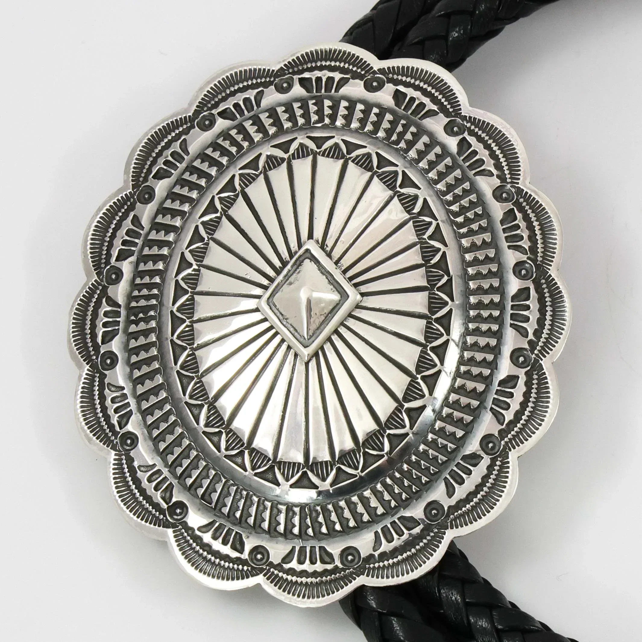 Stamped Silver Bola Tie