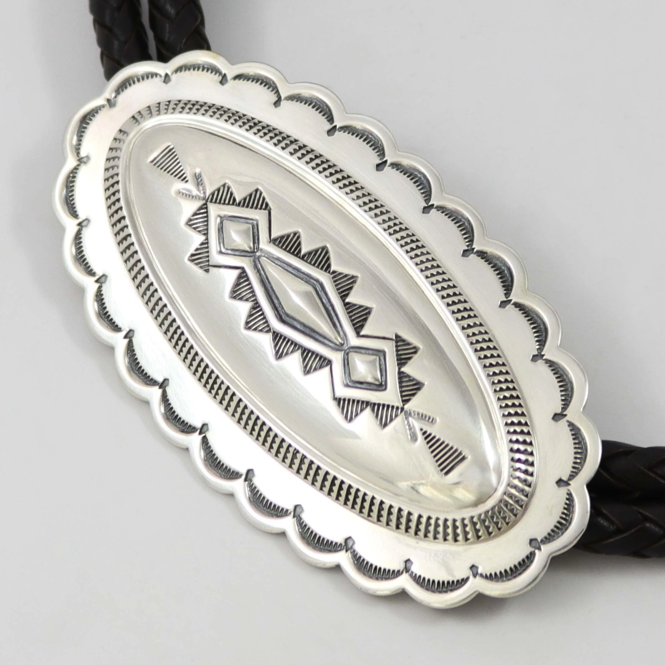 Stamped Silver Bola Tie - Image 3