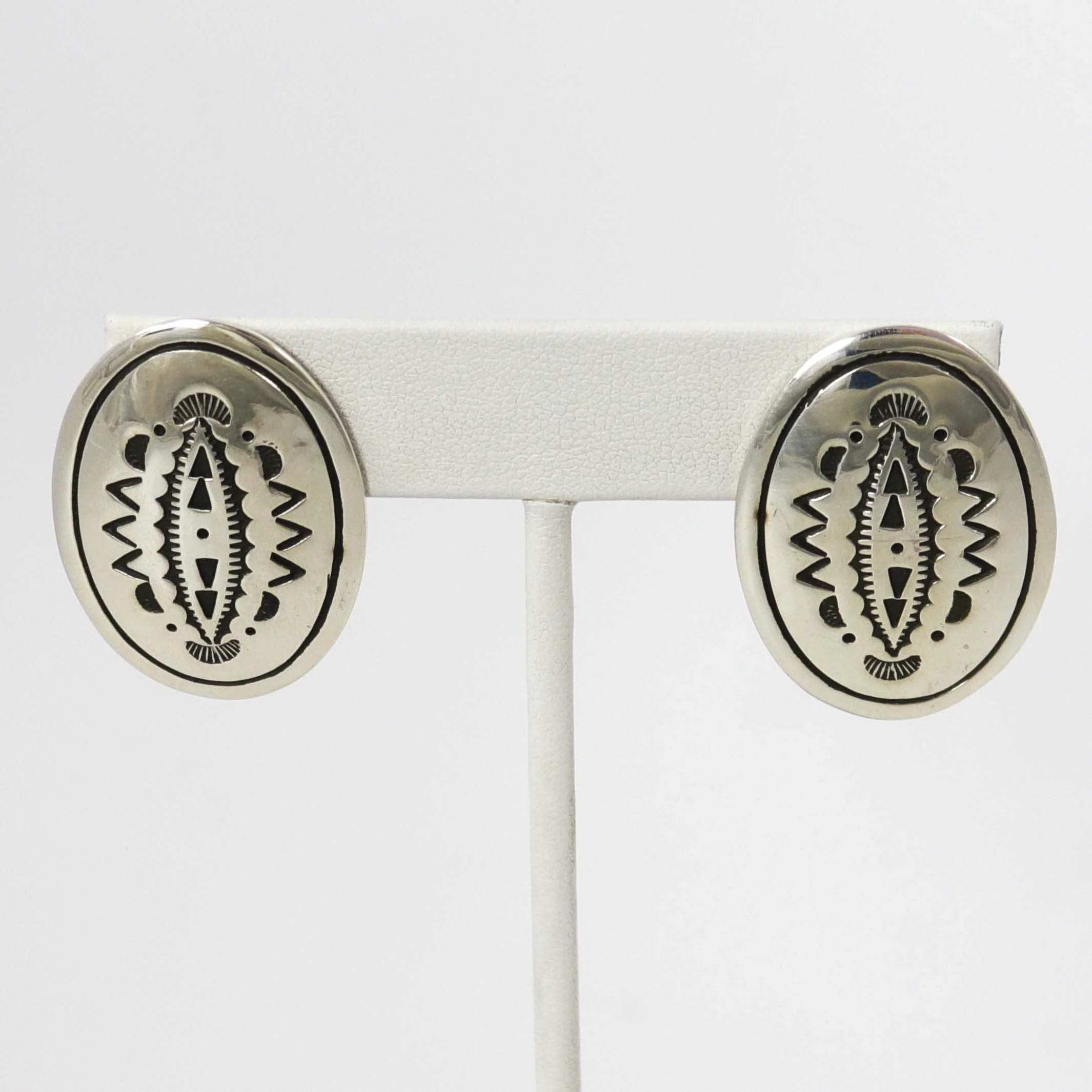 Stamped Silver Earrings