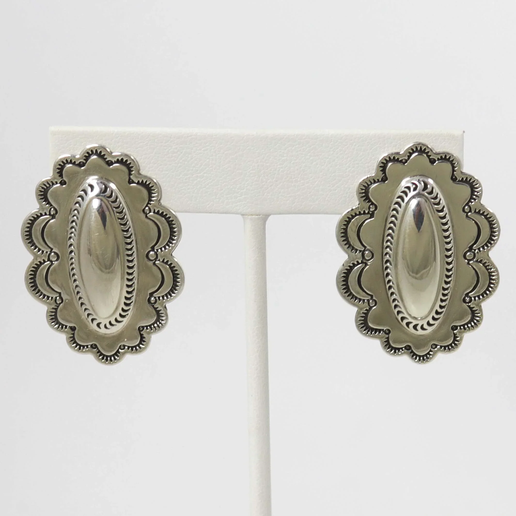 Stamped Silver Earrings