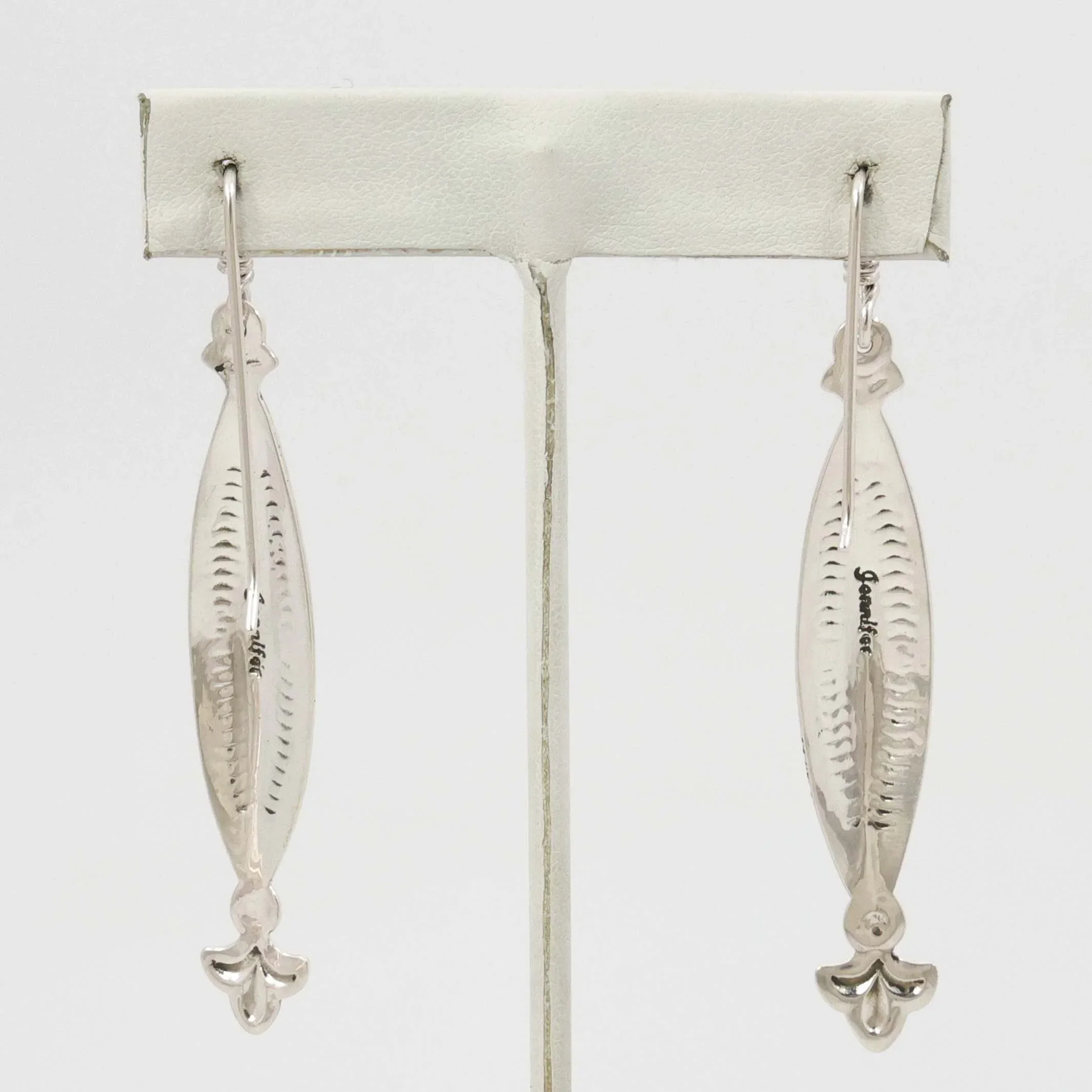 Stamped Silver Earrings - Image 2