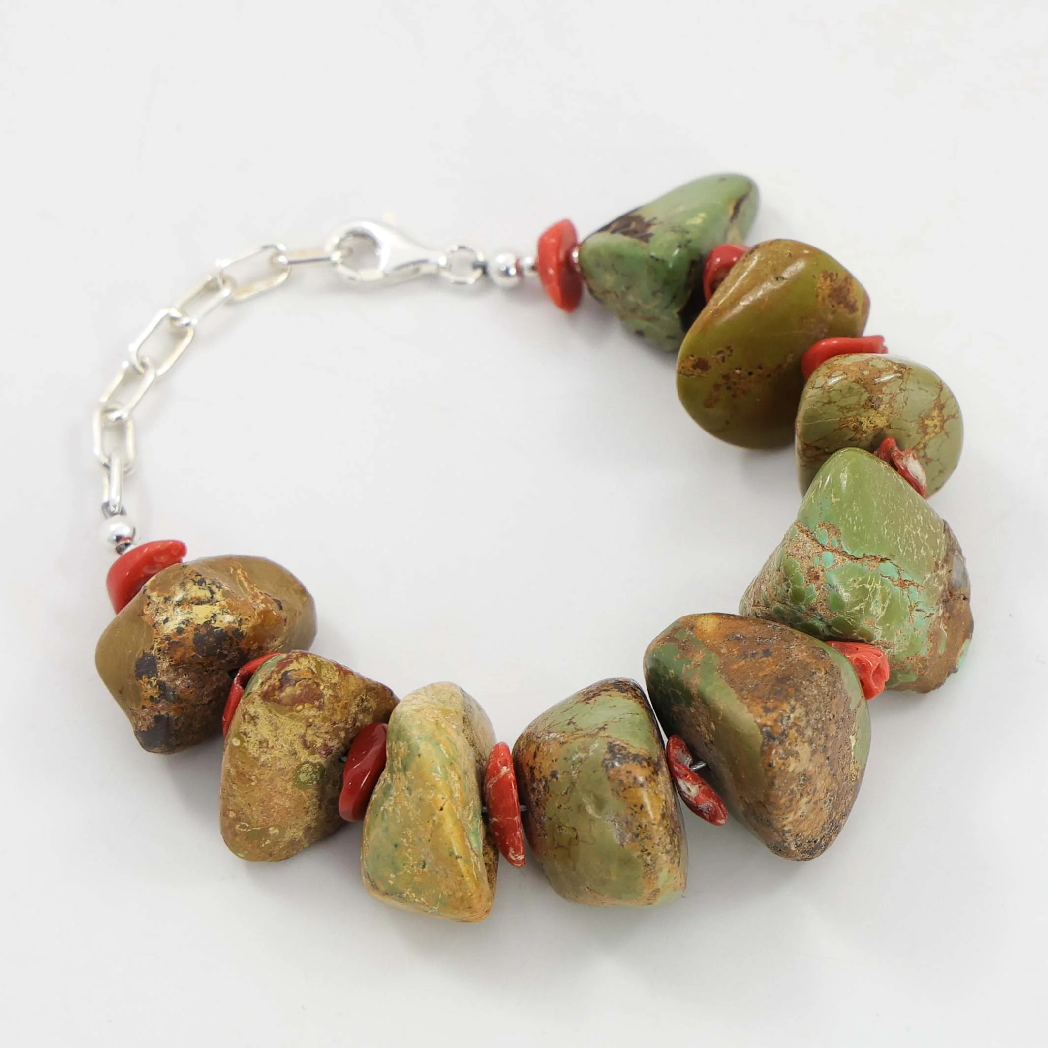 Turquoise and Coral Bracelet - Image 2