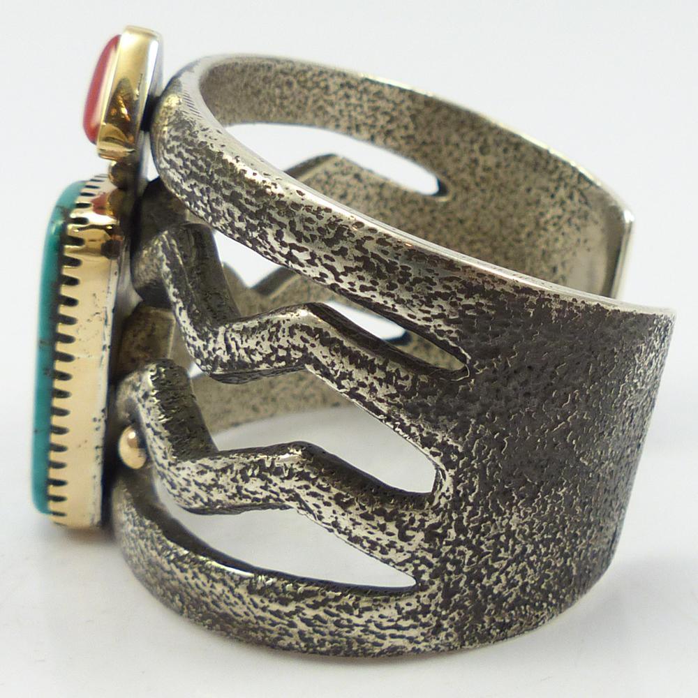 Turquoise and Coral Cuff - Image 6