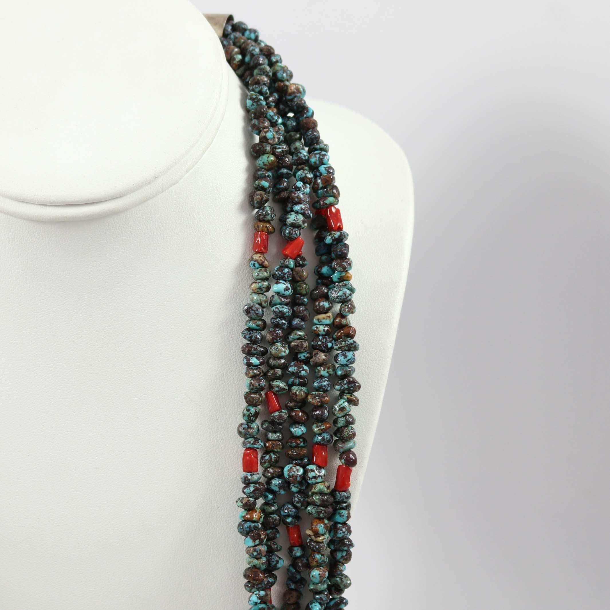 Turquoise and Coral Necklace - Image 4