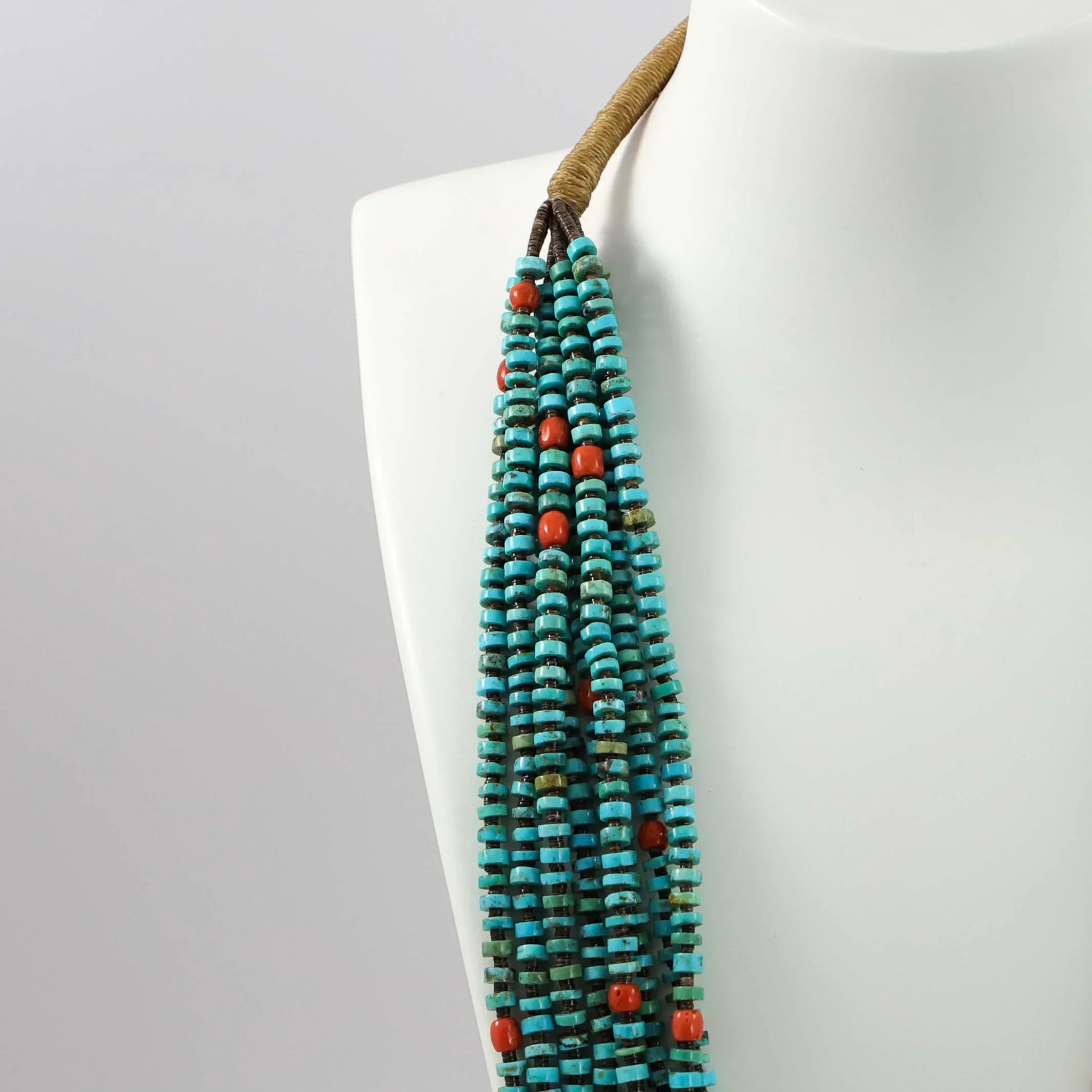 Turquoise and Coral Necklace - Image 3