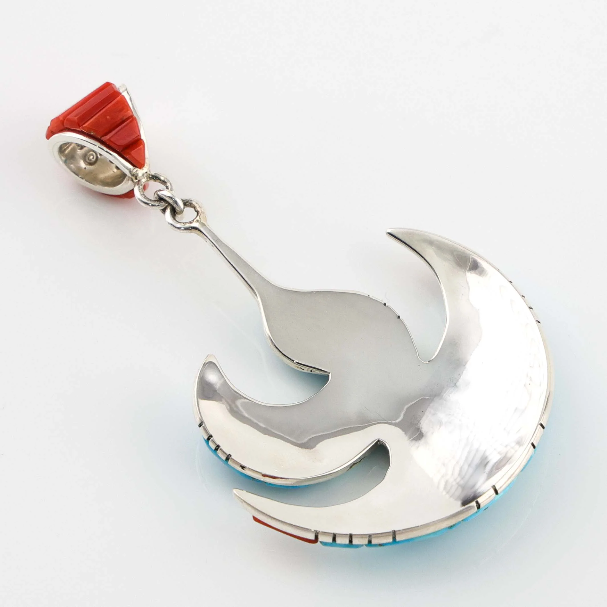 Turquoise and Coral Pendant - Image 3