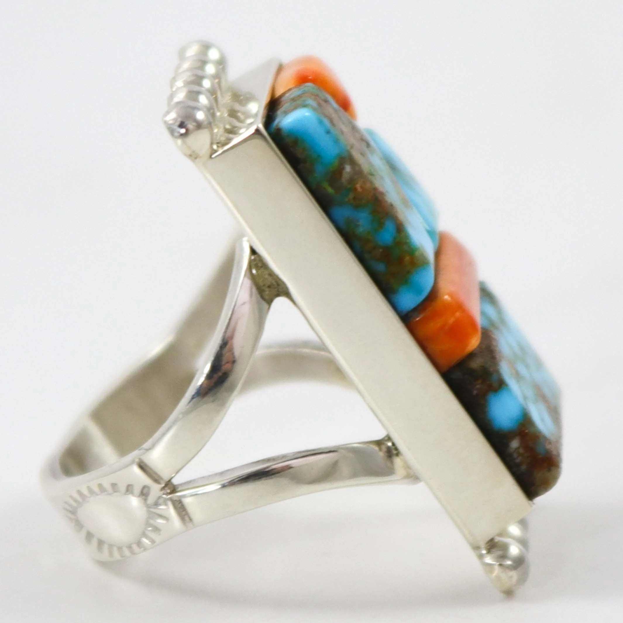 Turquoise and Spiny Oyster Ring - Image 3