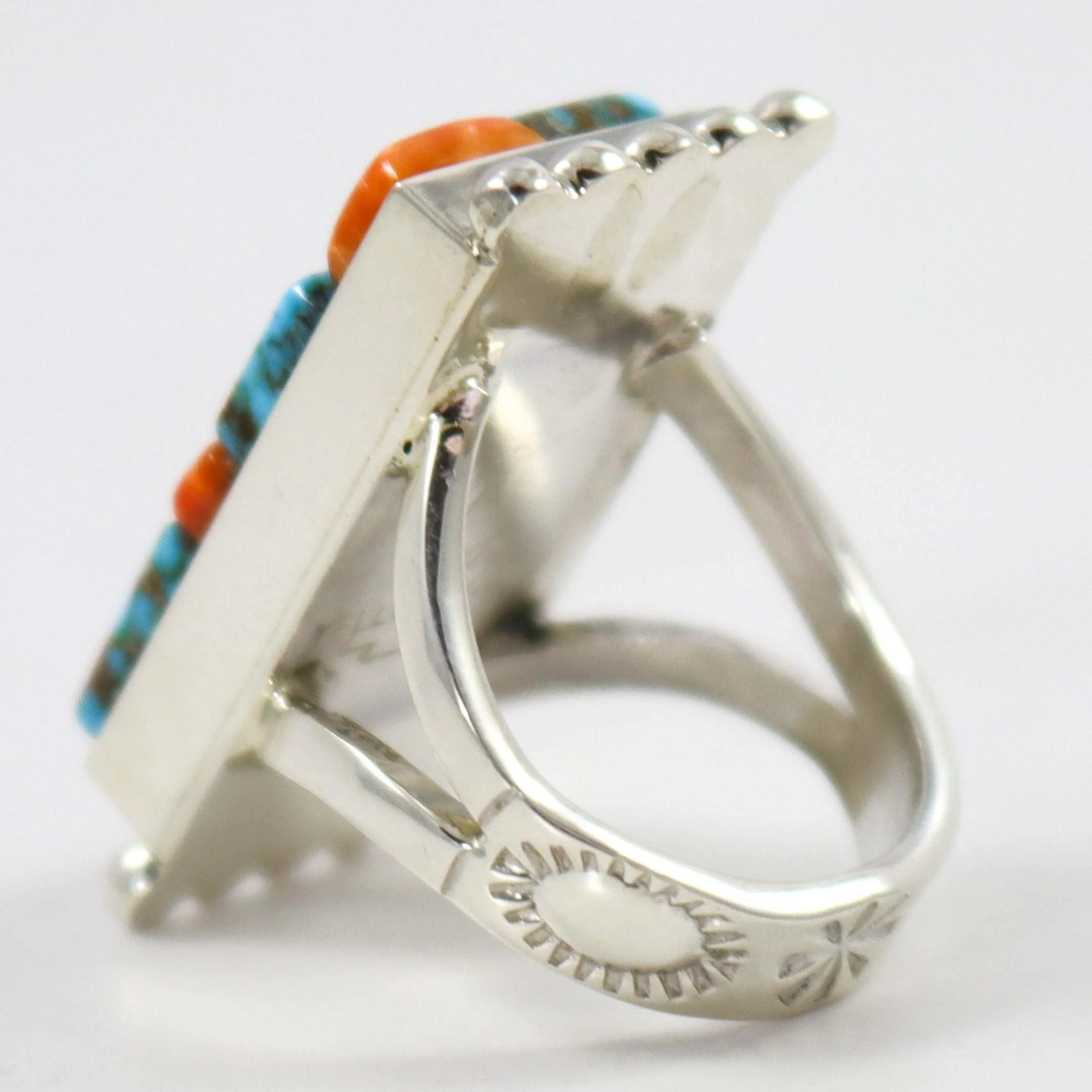 Turquoise and Spiny Oyster Ring - Image 4