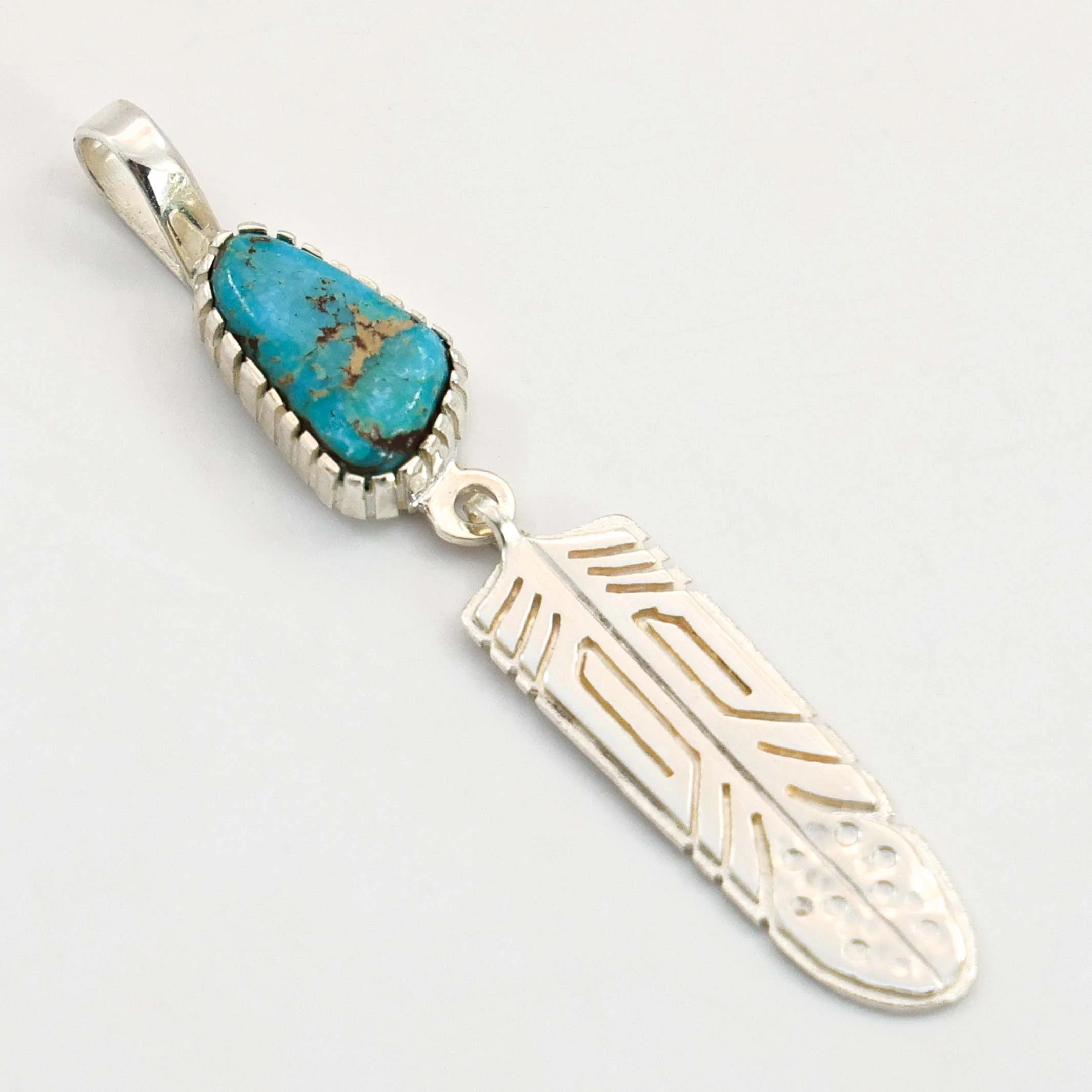 Turquoise Feather Pendant - Image 2