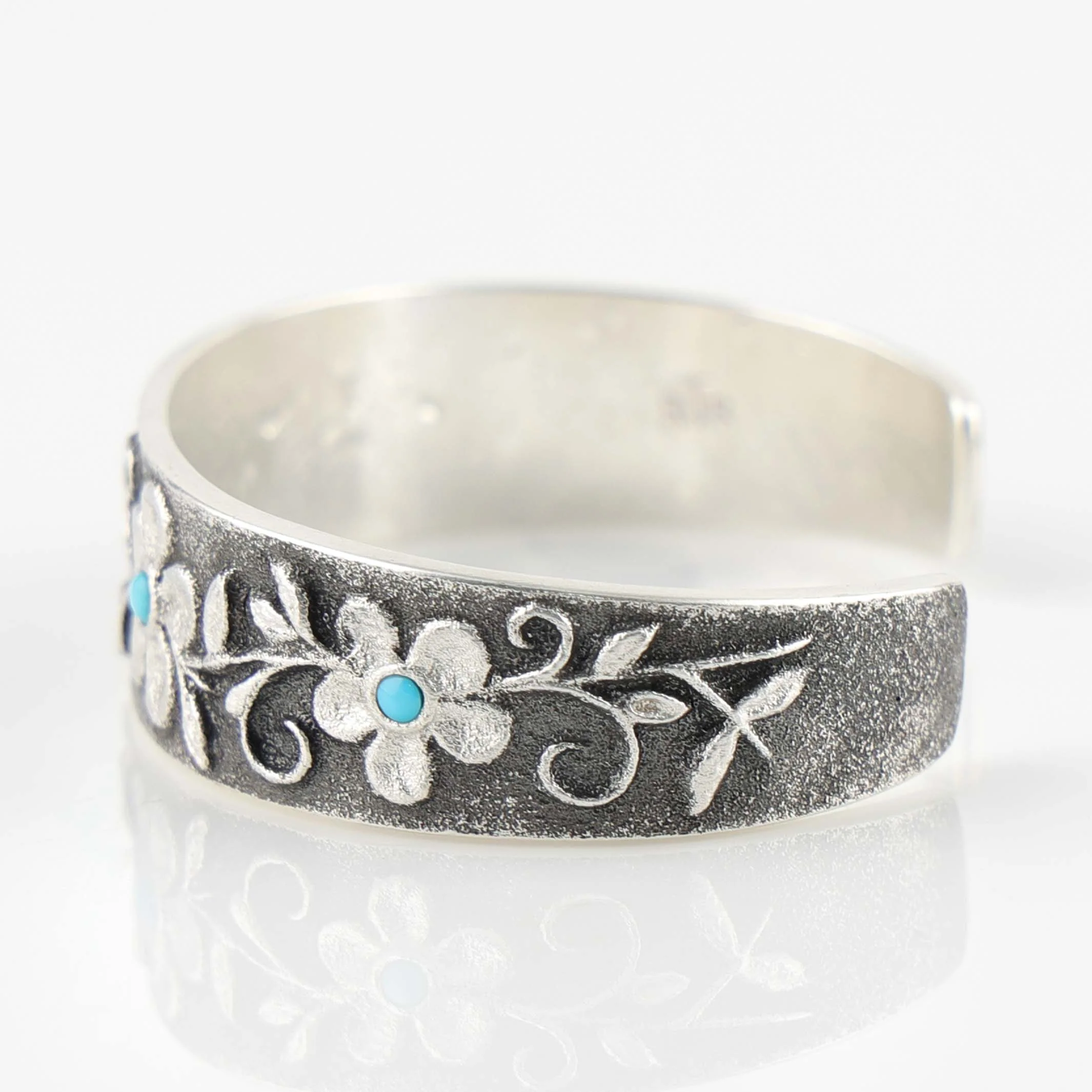 Turquoise Flower Cuff - Image 2