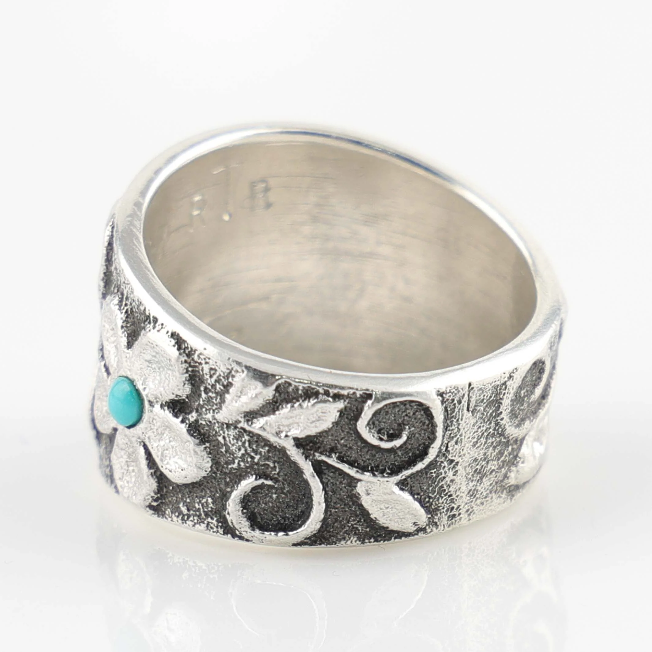 Turquoise Flower Ring - Image 3