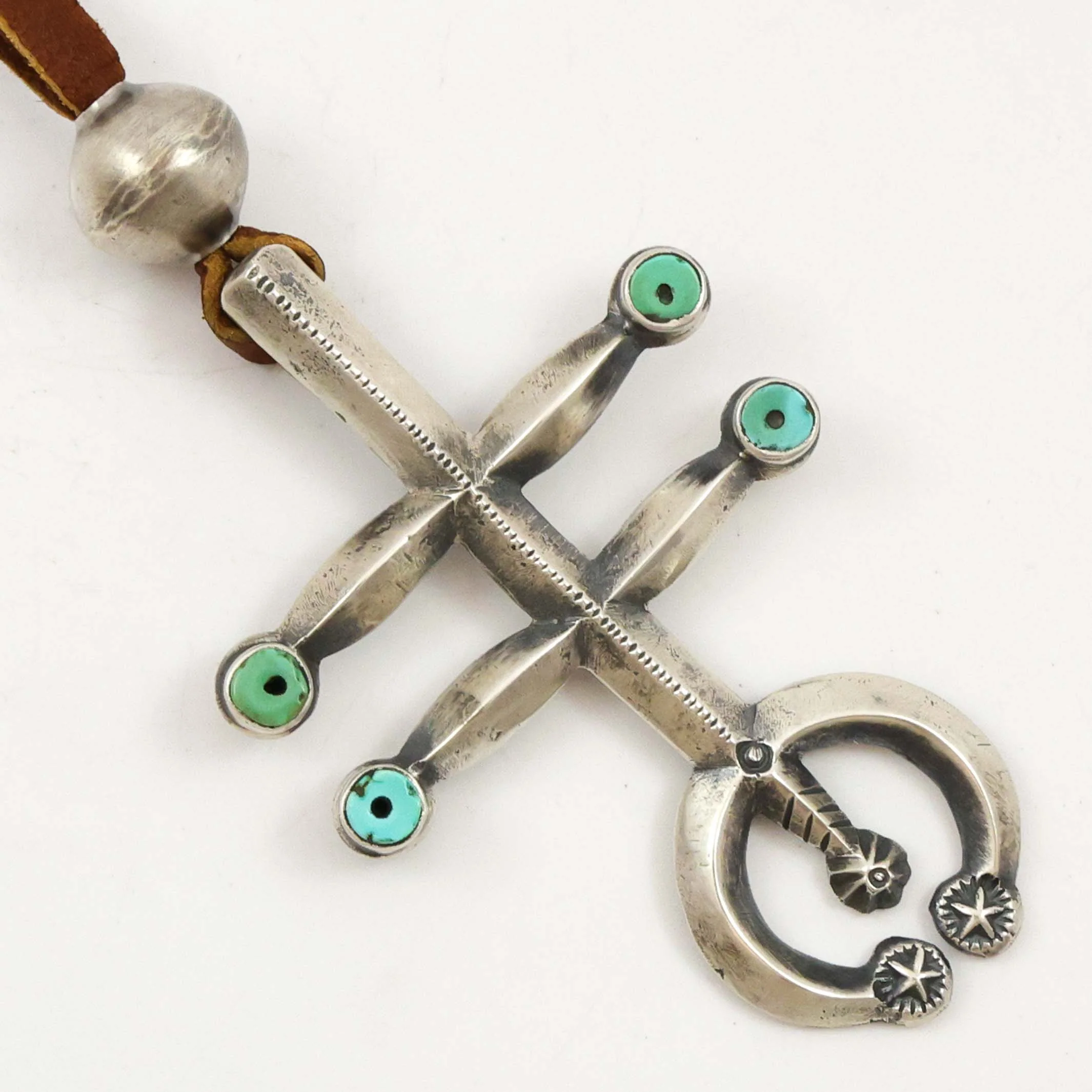 Turquoise Pueblo Cross Pendant - Image 3