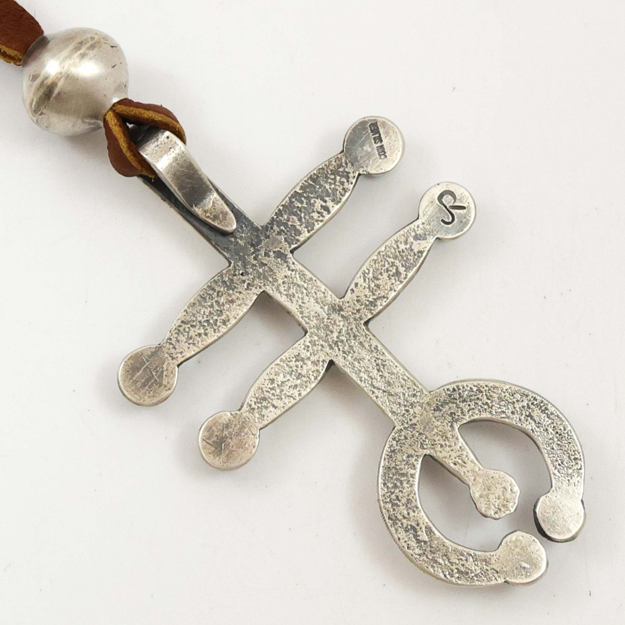 Turquoise Pueblo Cross Pendant - Image 4